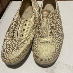 Gently worn Gold flower Keds size 9.5